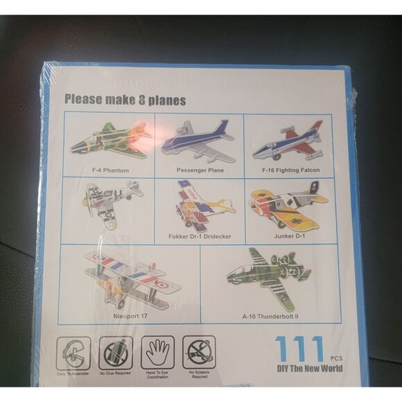 Yujiso Plane Series 3D Puzzle Set 111 Pcs DIY The New World Model Size 44x42x8cm - Picture 3 of 8